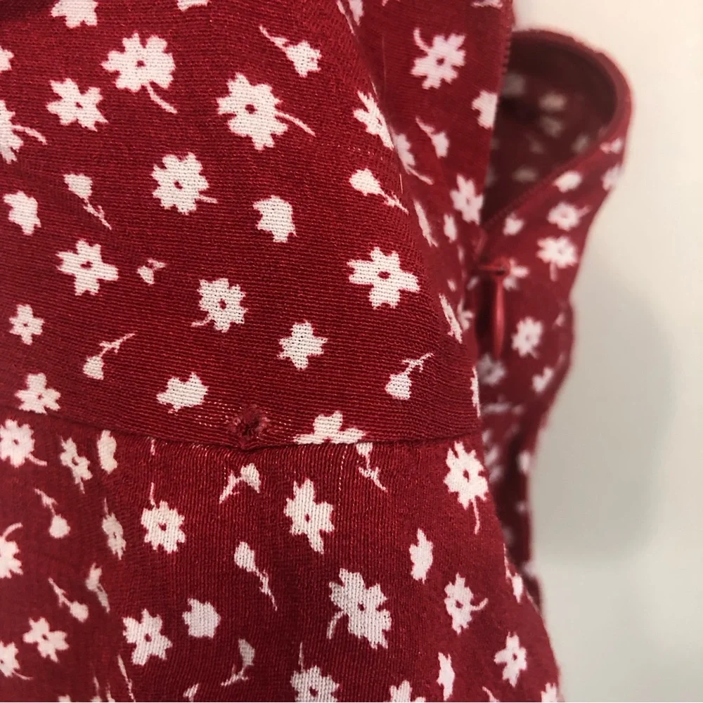 Zara Women’s Red and White Floral Cottagecore Tie Wrap Skort Size Small - Picture 7 of 8